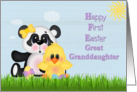 Happy First Easter, Great Granddaughter, Panda and Chick card