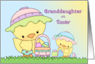 Granddaughter, Happy Easter, Duckies and Basket card