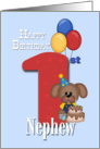 Nephew 1st Birthday Puppy card