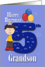 Grandson 5th Birthday, Boy, balloons card