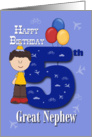Great Nephew 5th Birthday, Boy, balloons card