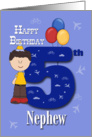 Nephew 5th Birthday, Boy, balloons card