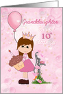 Granddaughter 10th Birthday, Princess, pink, cupcake card