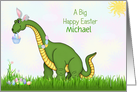 Custom Name Dinosaur Easter card