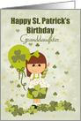 Granddaughter St. Patrick’s Birthday, Girl, Balloon, Cupcake card