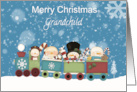 Grandchild Merry Christmas Snow People Train card