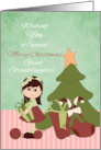 Great Granddaughter Merry Christmas Tree & Girl card