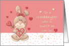 Granddaughter Valentine Sweet as can be Bunny card