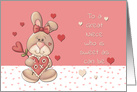 Valentine Great Niece, Sweet as can be, Bunny, Pink card