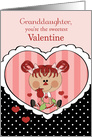 Sweetest Granddaughter Valentine, Red, Pink, Black card