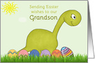 Sending Easter Wishes to Grandson, Brontosaurus card