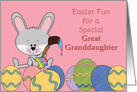 Bunny, Special Great Granddaughter Easter Fun, Colored Eggs card