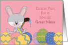 Special Great Niece Easter Fun Colored Eggs Bunny card