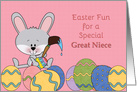Bunny, Special Great Niece Easter Fun, Colored Eggs card