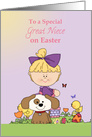 Special Great Niece, Girl in Purple with chicks card