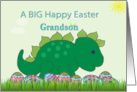 Grandson Stegosaurus Dinosaur Big Happy Easter And Eggs card