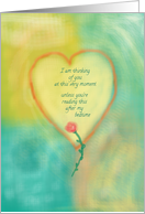 Thinking of You, Heart watercolor background card