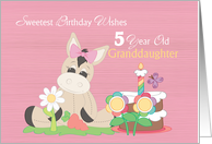 5 Year Old Sweetest Granddaughter Birthday card