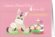 4 Year Old Sweetest Granddaughter Birthday card
