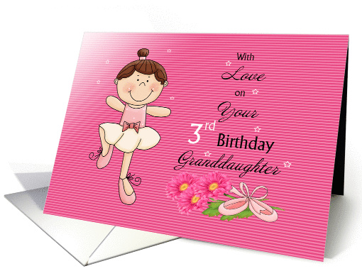 Granddaughter 3rd Birthday, ballerina card (1295154)