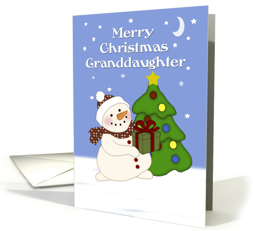 Granddaughter Merry Christmas, Snowperson card (1326666)