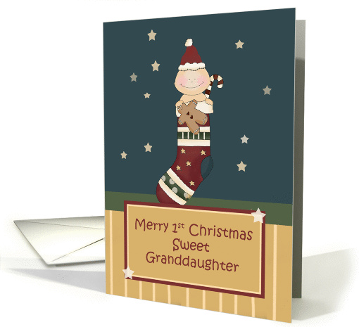 Granddaughter 1st Christmas, Stocking card (1329218)