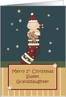 Granddaughter 1st Christmas, Stocking card