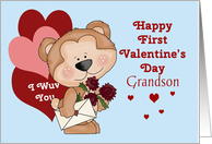 Grandson First Valentine’s Day, Bear card