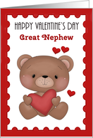 Great Nephew, Happy Valentine’s Day, Bear with Hearts card