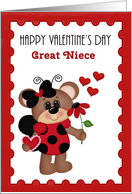 Great Niece Happy Valentine’s Day, Bear ladybug card