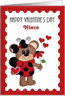 Niece Happy Valentine’s Day, Bear ladybug card