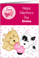 Personalized Happy Valentine’s Day, Puppies card