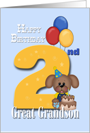 Great Grandson 2nd Birthday Puppy card