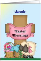 Custom name, Easter Blessings Jacob card