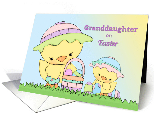 Granddaughter, Happy Easter, Duckies and Basket card (1368466)