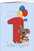 Great Nephew 1st Birthday Puppy card