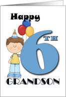 Grandson 6th Birthday, Boy, balloons card