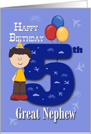 Great Nephew 5th Birthday, Boy, balloons card