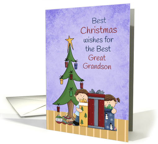 Best Great Grandson Best Christmas Wishes card (1589734)