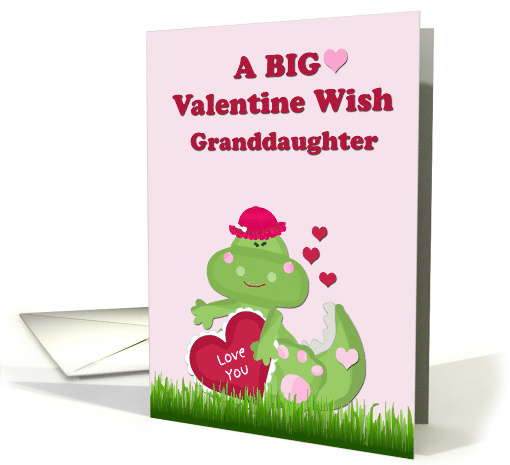 Granddaughter BIG Dinosaur Valentine Wish pink card (1596344)