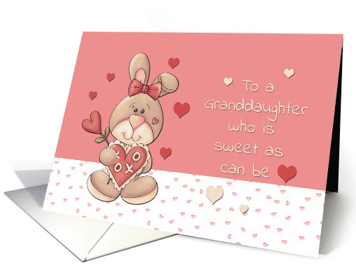 Granddaughter Valentine Sweet as can be Bunny card (1596496)