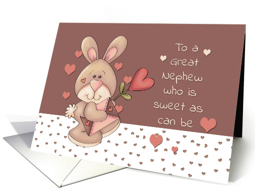 Great Nephew Valentine Sweet as can be Bunny card (1596916)