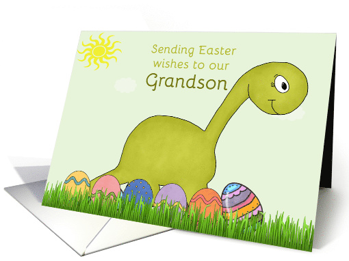 Sending Easter Wishes to Grandson, Brontosaurus card (1605718)