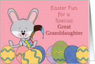 Bunny, Special Great Granddaughter Easter Fun, Colored Eggs card