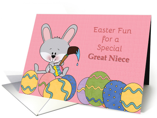 Special Great Niece Easter Fun Colored Eggs Bunny card (1606274)
