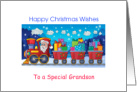 Grandson Santa and Christmas Toy Train card