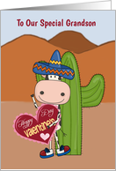 Grandson Valentine With Mexican Cow card