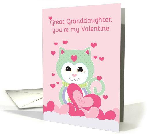 Great Granddaughter Valentine Heart Full of Love Kitten... (1671230)