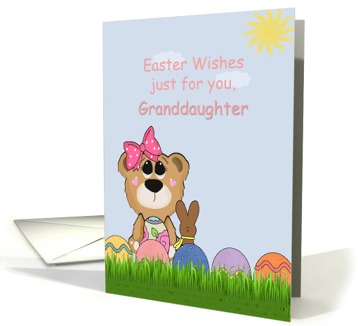 Granddaughter Easter Girl Bear With Colored Eggs card (1672070)
