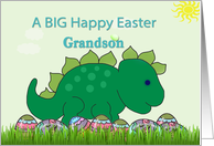 Grandson Stegosaurus Dinosaur Big Happy Easter And Eggs card